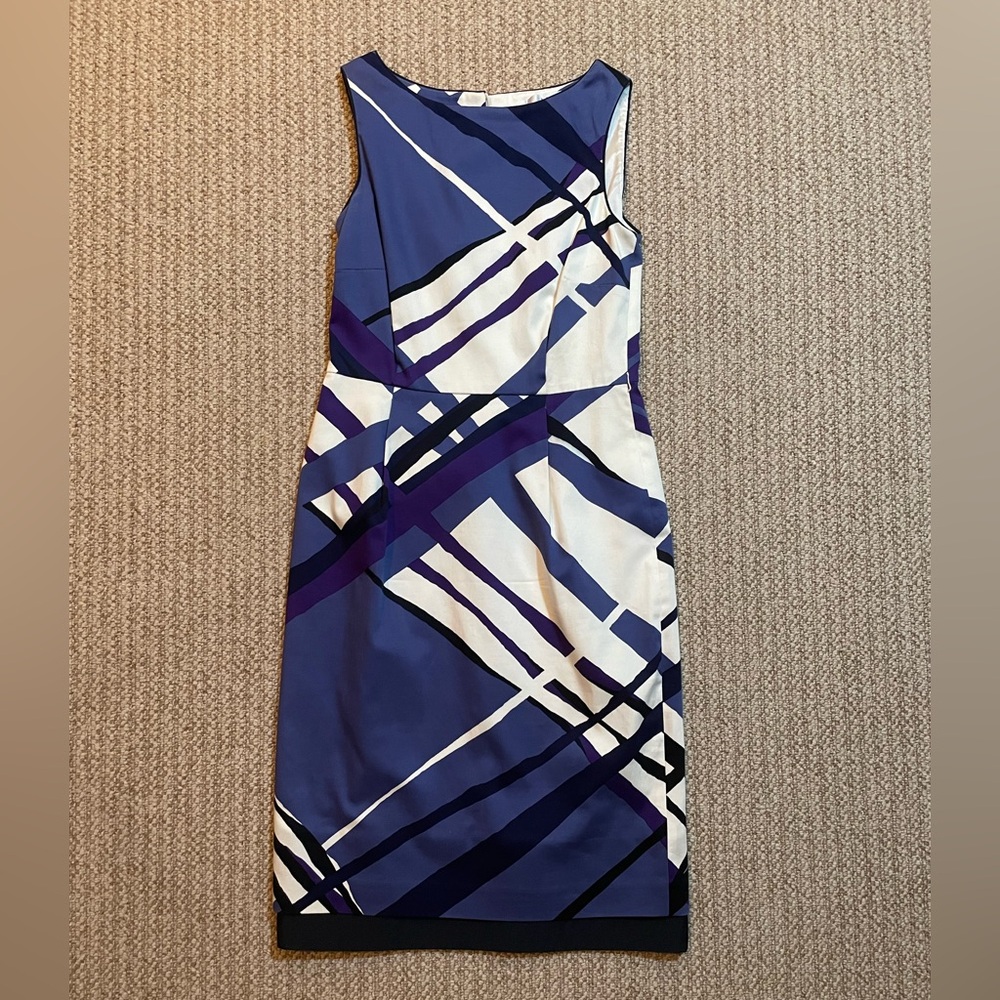 MaxMara Abstract Print Sleeveless Sheath Dress Size 8